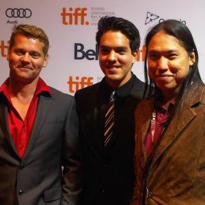 Kelvin with Mikal Grant and William Belleau on the Red Carpet at the Toronto International Film Festival