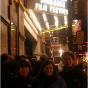 Tim Leaton (age 23) with his brother Jonny and sister Christina on Main Street the night before his screening at Sundance, January 2007.