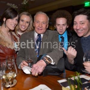 EVERLY HILLS CA  FEBRUARY 20 LR Producer Rebecca Thomas actress Cassidy Gard astronaut Buzz Aldrin actors Josh Sussman and Chris Bergoch attend TheWrap 4th Annual PreOscar Party at Four Seasons Hotel Los Angeles at Beverly Hills on February 20 2013 in Beverly Hills California