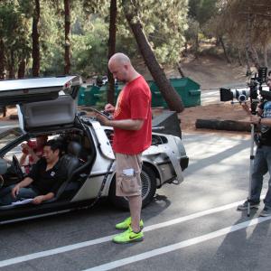 Director Jeremy Snead on location with host Grant Imahara