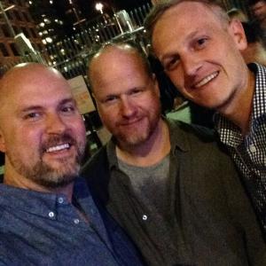 Jeremy Snead Joss Whedon and Brett Womble at San Diego Comic Con event