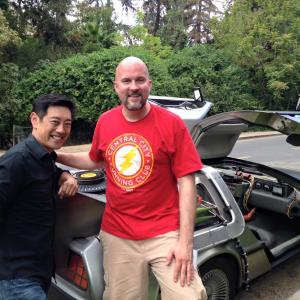 Director Jeremy Snead with host Grant Imahara on location