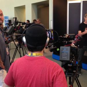 Tony Hawk and host Alison Haislip at E3 2015 Unlocked Director Jeremy Snead and crew