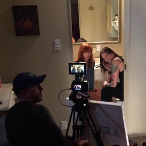 Behind the scenes for Horror thriller Good Family Times Directed by Staci Layne Wilson A Blanc Biehn Production DOP  Steve Romano