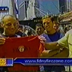 A still of Christopher Stadulis on Good Day Live after appearing in the 2004 NYC Firefighters Calendar of Heroes