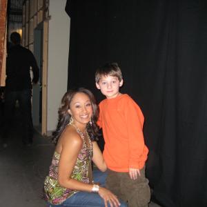 Jared and Tamera Mowry on the set of Roommates