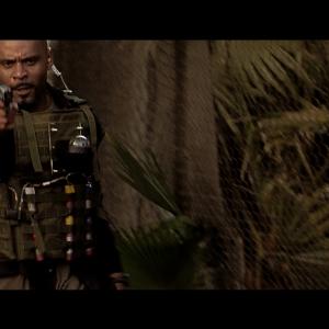 Eric Davis as outcast military David Simms in The Reclamation of David Simms