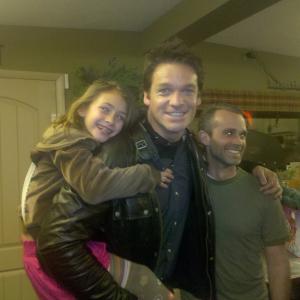 Kirstin on set with Bart Johnson in A Rootbeer Christmas 121109