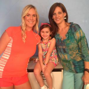 With Bethany Hamilton and onscreen daughter Alana Cavanaugh on set of Dolphin Tale 2