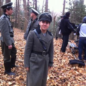Tony playing a German Solider on the set of Vier