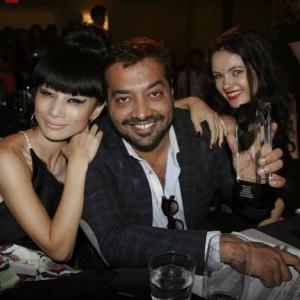 Filmmaker Anurag Kashyap showing off his award at THE ELITE AWARDS 2014 Actress Bai Ling was also a recipient at The Elite Awards 2014 Produced by Jinnder Chohaan wwwTheEliteAwardscom