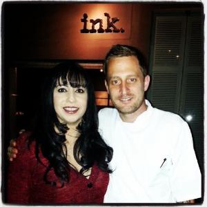 Jinnder with celebrity chef Michael Voltaggio at his INK Restaurant