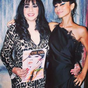 Jinnder Chohaan Publisher of South Asia Magazine with actress Bai Ling covergirl of latest issue of South Asia Magazine