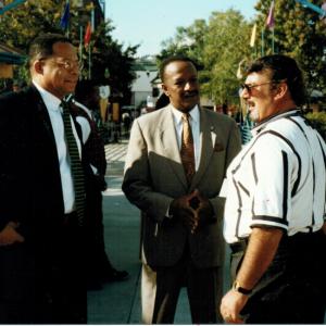 Cummings and Robert Johnson on the set at Disney