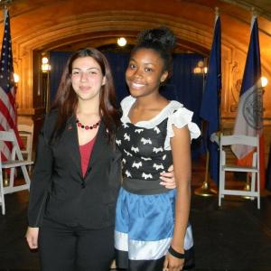 Francesca Chaney at the Veterans Recognition with NYC Comptroller John C Liu