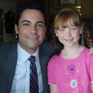 Kaleigh with Danny Pino, Detective Valens, on location in 