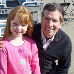 Kaleigh with Director, David Zucker, on location in 