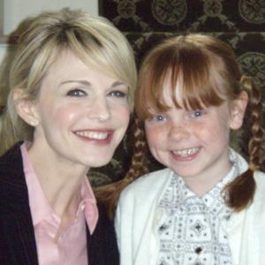 Kaleigh with Kathryn Morris, Detective Rush, on set in 