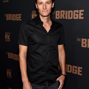 Actor Christian Barillas attends the premiere of FX's 'The Bridge' at Pacific Design Center on July 7, 2014 in West Hollywood, California.