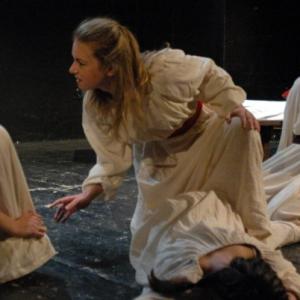 Julia (in the middle) as Abigail in The Crucible