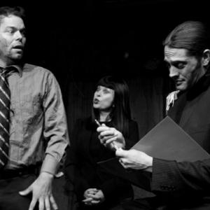 John Charles Meyer with Brett Hren and Marina Mouhibian in Matt Pelfreys play Terminus Americana directed by Danny ParkerLopes at the Elephant Theatre in Los Angeles