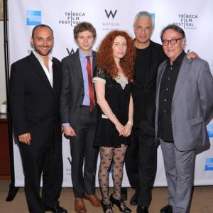 (L-R) Amir Bar-Lev, Michael Cera, winner/director Alma Har'el, Louie Psihoyos and Peter Scarlet attend the Tribeca Film Festival Awards hosted by the W Hotel Union Square at The W Hotel Union Square on April 28, 2011 in New York City. (April 27, 2011 - Photo by Mike Coppola/Getty Images North America)