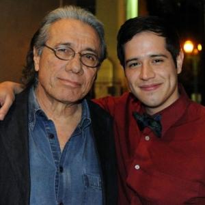 Edward James Olmos and Jorge Diaz on the set of Filly Brown