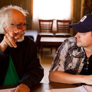 Director Thomas Torrey and cinematographer Reynaldo Villalobos on the set of House of the Righteous.