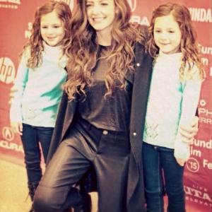Stephanie Allynne, Gia Gadsby and Aundrea Gadsby at the People Places Things Sundance premiere.
