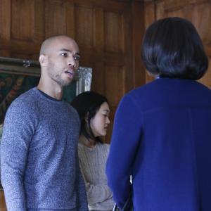 Still of Viola Davis, Amy Okuda and Kendrick Sampson in How to Get Away with Murder (2014)