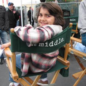 Parker Contreras on the set of The Middle.