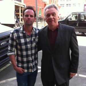 With Walton Goggins on the set of 