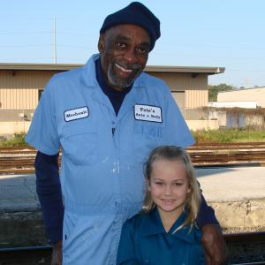 With Bill Cobbs on set filming 