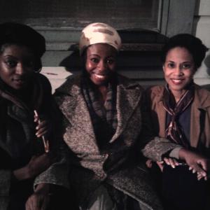 R to L Veronica Loud as Dinah Luke Omoze Idehernre and LaFonda Baker as Dorothy Banks on the set of ON THE ROAD