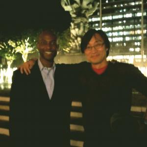 Gregory and friend actor Keong Sim attending a performance at The Mark Taper Forum 2012