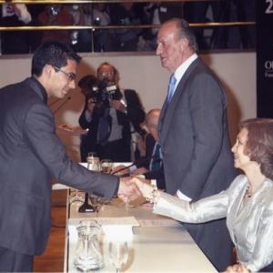 Roger Julià-Satorra with the King and Queen of Spain.