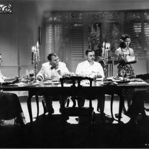 Mary Astor, Mamo Clark, Jerome Cowan, Raymond Massey and Thomas Mitchell in The Hurricane (1937)