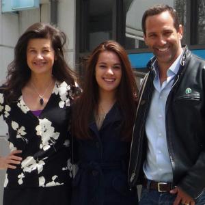 Christine Mascolo with Daphne Zuniga and Chris Bruno on the set of A Remarkable Life