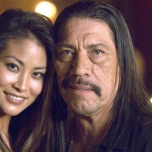 Janet Cho with Danny Trejo on set of Urban Justice (2007)
