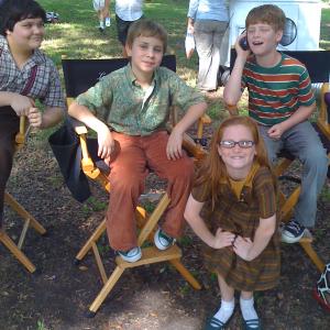 Kennon Young Steven on the set of I Love You Phillip Morris