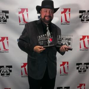 Accepting two awards for You Dont Say! at the 2013 Route 66 Film Festival in Springfield IL for BEST COMEDY and AUDIENCE FAVORITE