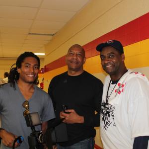 Alexander English Jr and Alexander English Sr shooting the Nothing But Net Show All Star Weekend Houston