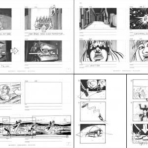 Various storyboards from comercials and motion picturesDe usynlige and Titanics ti liv