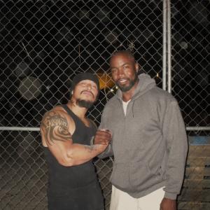 on set of Never BAck Down 2 with DirectorActor Michael Jai White