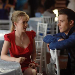 Still of Abbie Cobb and Ross Linton in The Unauthorized Beverly Hills 90210 Story 2015