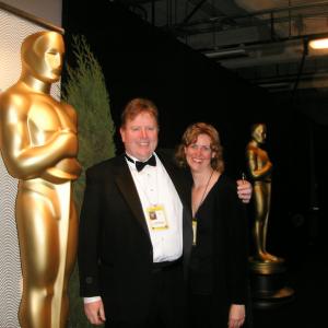 Backstage at The 78th Annual Academy Awards with his wife Deanna