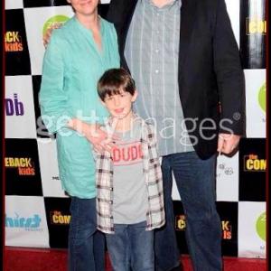 Thomas F Evans on the Red Carpet for pilot screening of The Comeback Kids with his wife Deanna and their son Connor