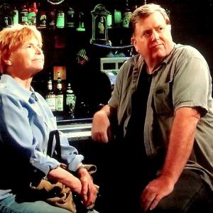 Thomas F. Evans on the set of 'The Young and The Restless' with Bonnie Franklin.