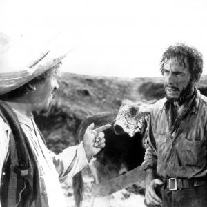 Still of Humphrey Bogart and Alfonso Bedoya in The Treasure of the Sierra Madre 1948
