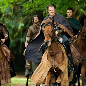 Still of Diarmaid Murtagh Clive Standen Philip Winchester Peter Mooney and Jamie Campbell Bower in Camelot 2011